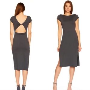 Susana Monaco Gray Open Back Twist Dress XS